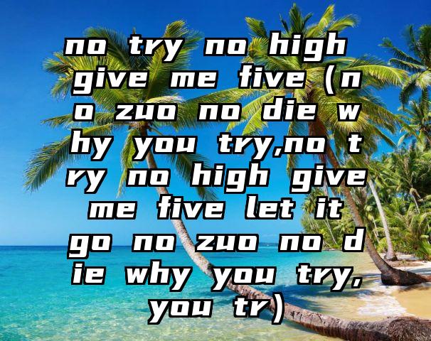 no try no high give me five（no zuo no die why you try,no try no high give me five let it go no zuo no die why you try,you tr）