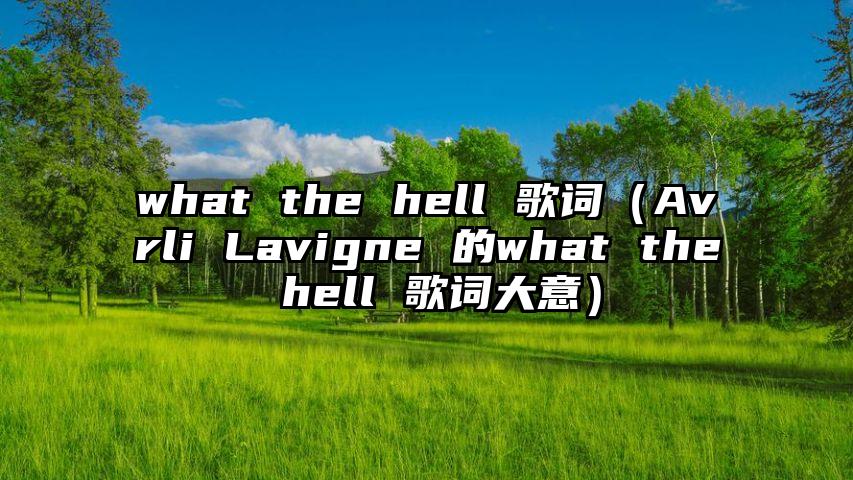 what the hell 歌词（Avrli Lavigne 的what the hell 歌词大意）