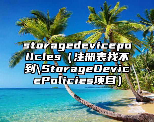 storagedevicepolicies（注册表找不到\StorageDevicePolicies项目）