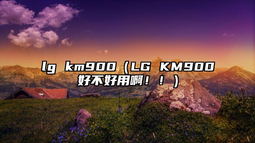 lg km900（LG KM900好不好用啊！！）