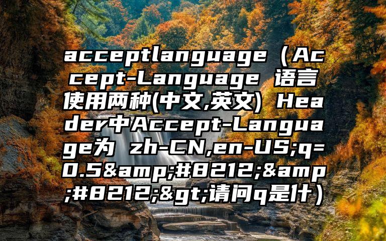 acceptlanguage（Accept-Language 语言使用两种(中文,英文) Header中Accept-Language为 zh-CN,en-US;q=0.5&#8212;&#8212;>请问q是什）