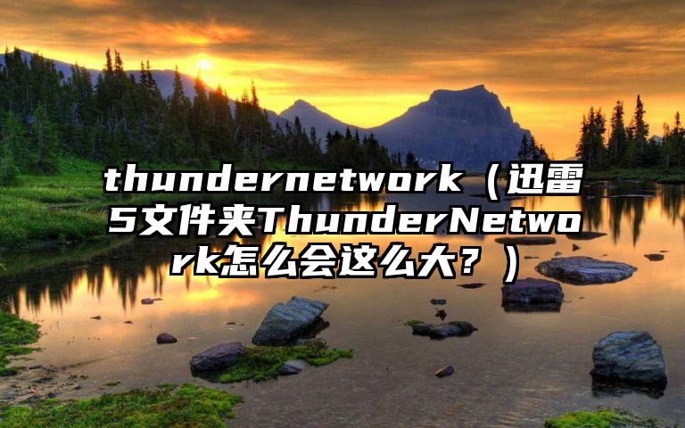 thundernetwork（迅雷5文件夹ThunderNetwork怎么会这么大？）