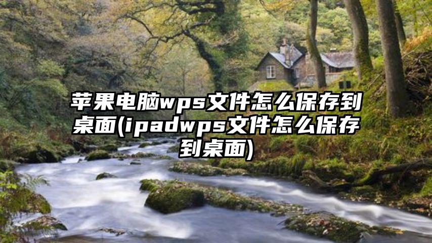 苹果电脑wps文件怎么保存到桌面(ipadwps文件怎么保存到桌面)