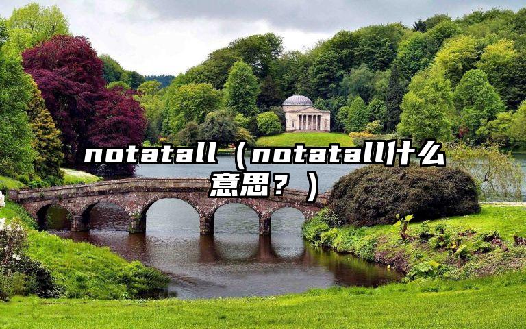 notatall（notatall什么意思？）