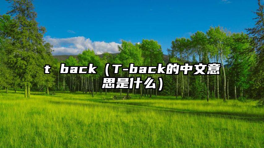 t back（T-back的中文意思是什么）