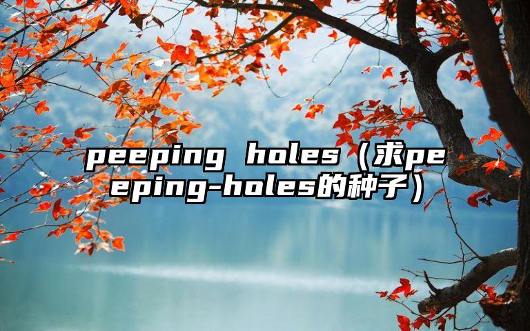 peeping holes（求peeping-holes的种子）