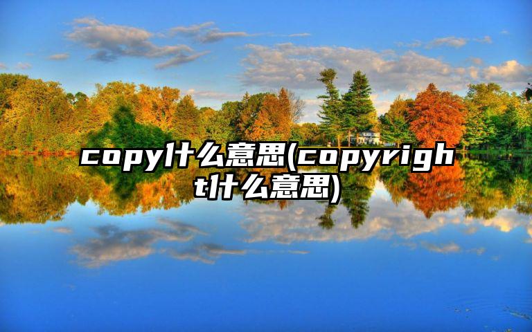 copy什么意思(copyright什么意思)