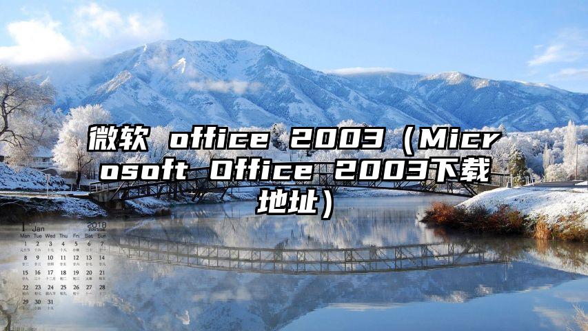 微软 office 2003（Microsoft Office 2003下载地址）