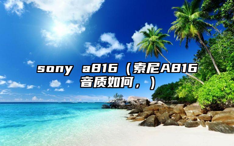 sony a816（索尼A816音质如何，）