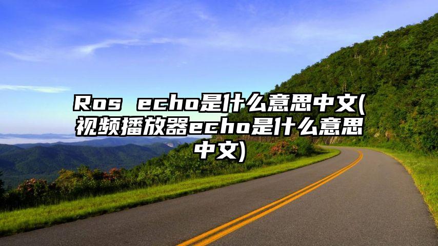 Ros echo是什么意思中文(视频播放器echo是什么意思中文)