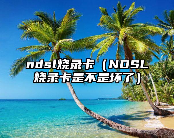 ndsl烧录卡（NDSL烧录卡是不是坏了）