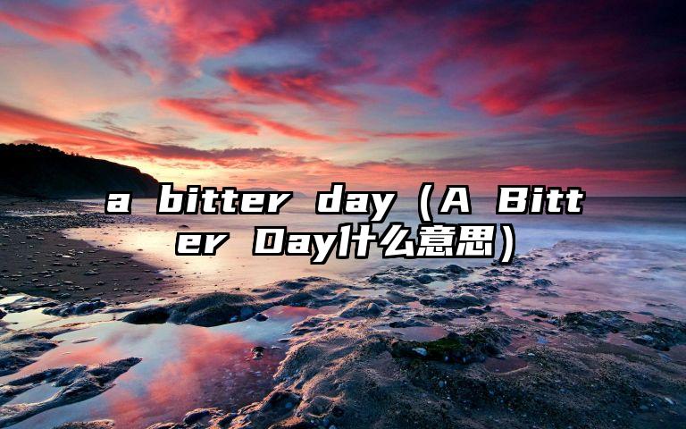 a bitter day（A Bitter Day什么意思）