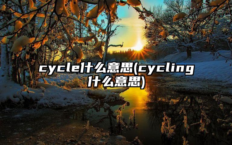 cycle什么意思(cycling什么意思)