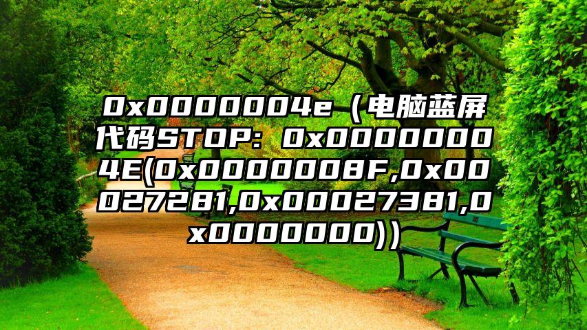 0x0000004e（电脑蓝屏代码STOP: 0x00000004E(0x0000008F,0x00027281,0x00027381,0x0000000)）
