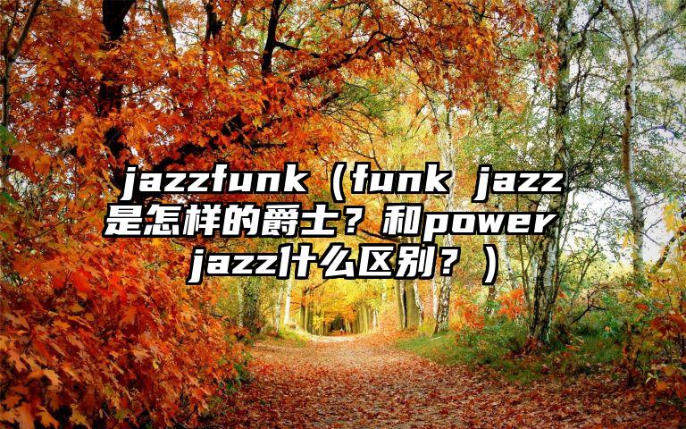 jazzfunk（funk jazz是怎样的爵士？和power jazz什么区别？）